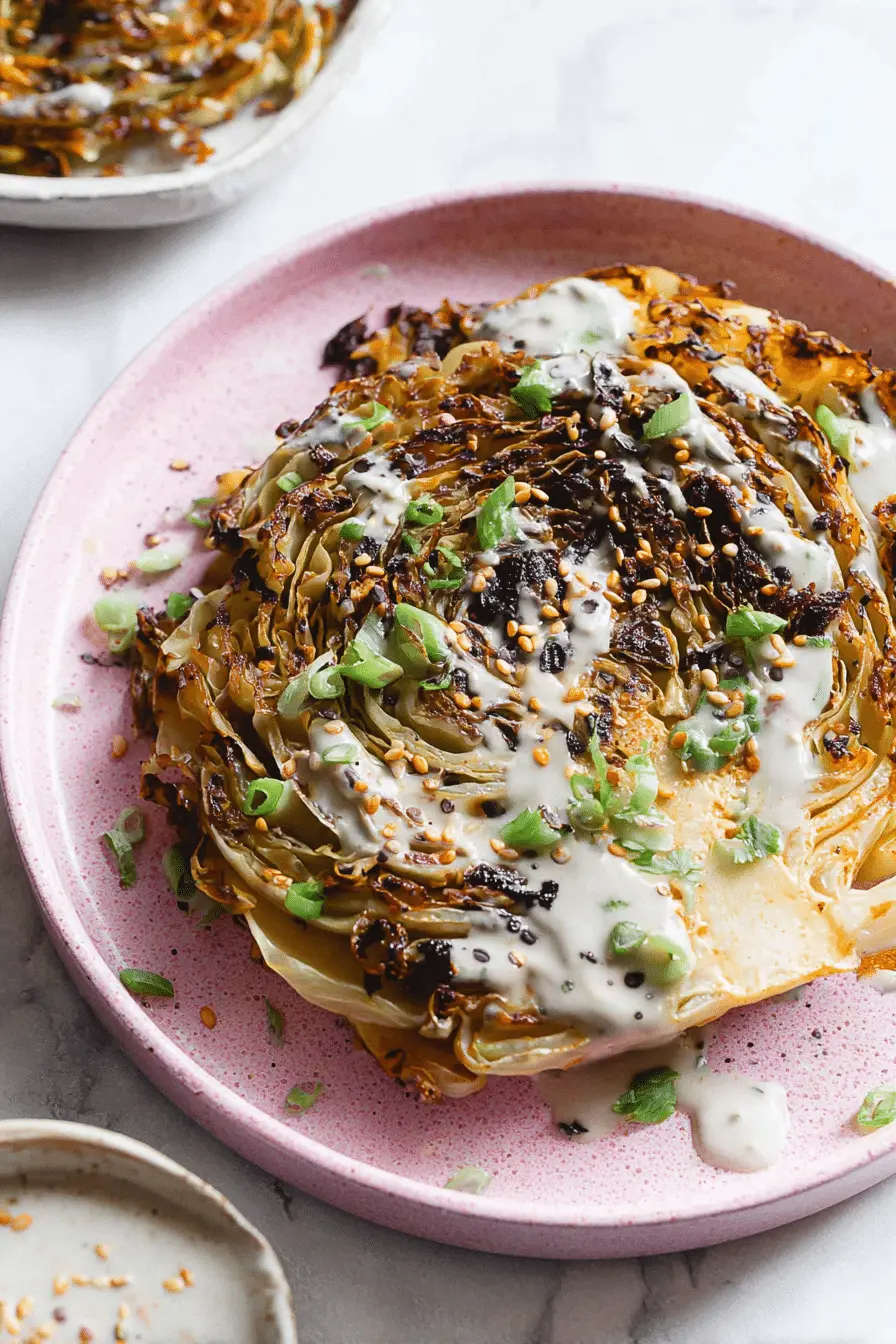 How I Turn Cabbage into Dinner: Air Fryer Cabbage Tahini Steaks