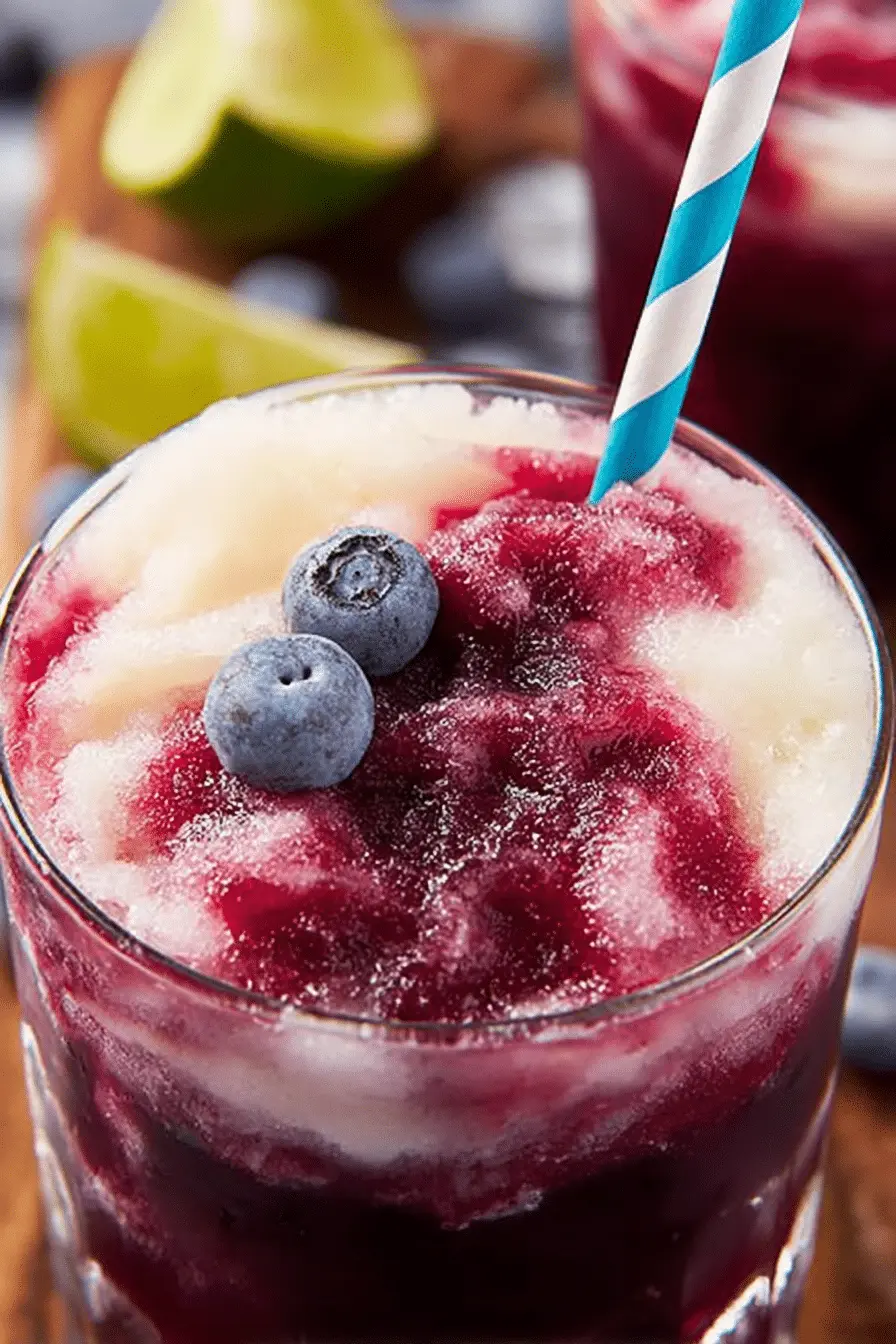 The Slushie My Guests Ask For: Boozy Blueberry Limeade Slushie