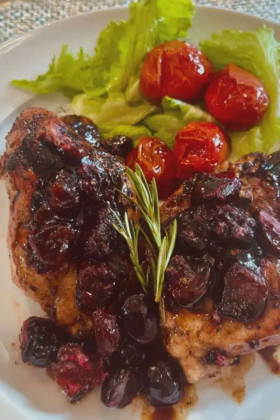 How I Make Cherry Chicken with Balsamic Rosemary Glaze in 40 Minutes
