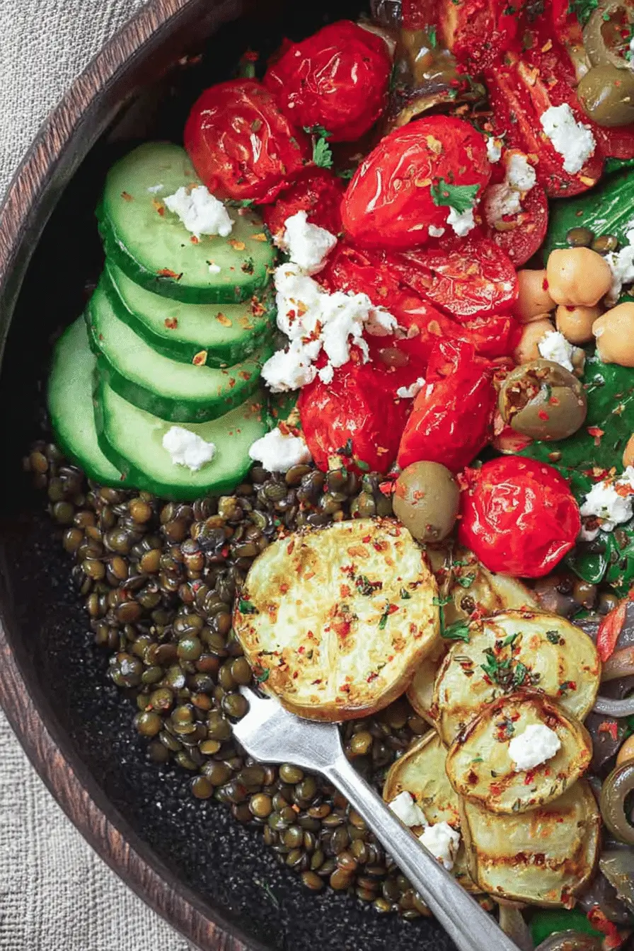 My Go-To Mediterranean Style Grain Bowls with Lentils & Chickpeas