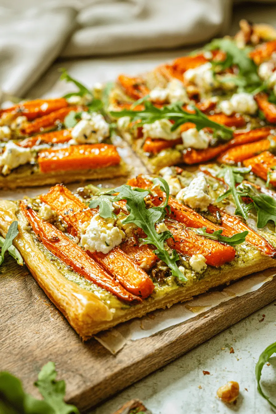 How to Make Roasted Carrot Puff Pastry Tart with Herbed Goat Cheese