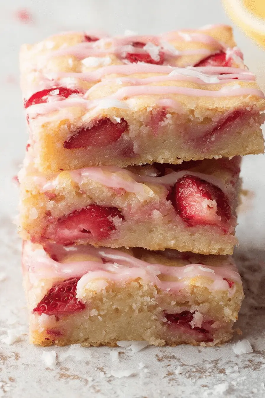 The Strawberry Lemon Blondies My Family Asks For — Ready in 30 Minutes