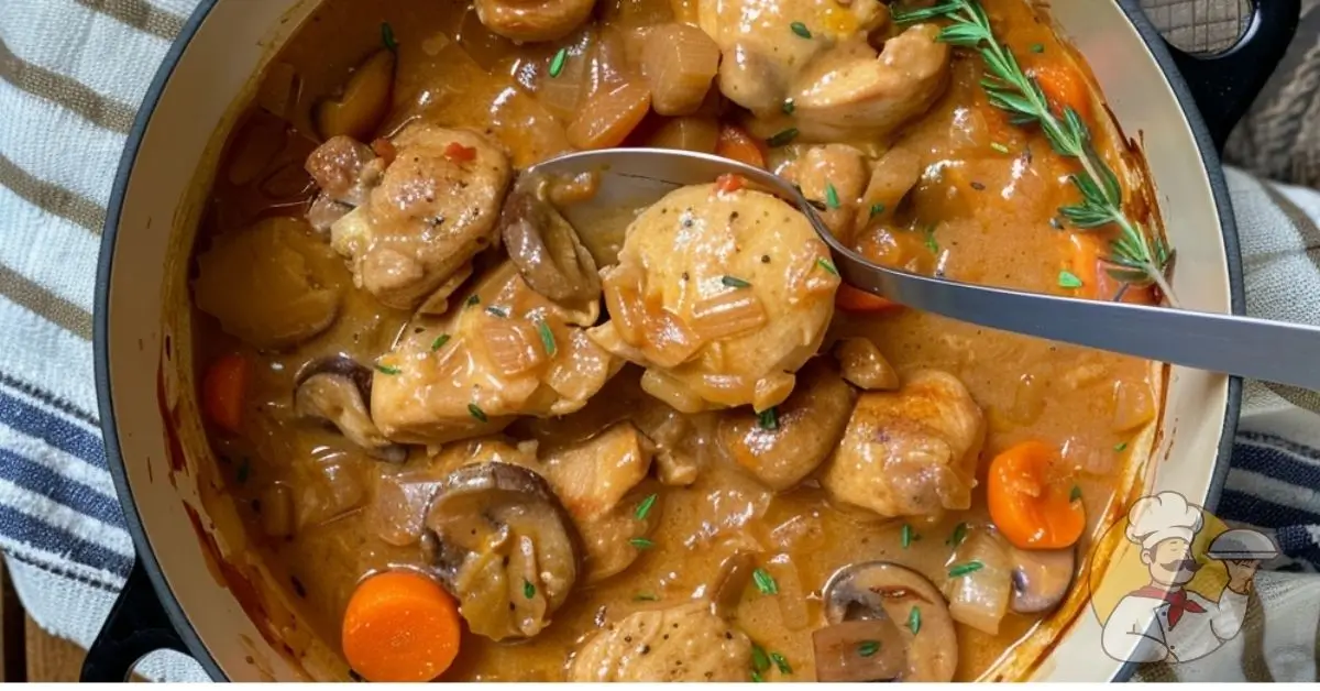 Fricasé de Pollo al Estilo Francés