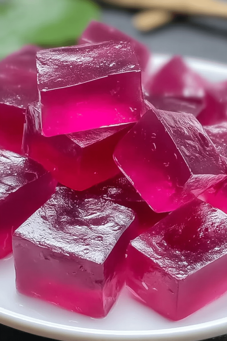 Dr. Oz pink gelatin drink with lemon slice and cranberries on a rustic wooden background.