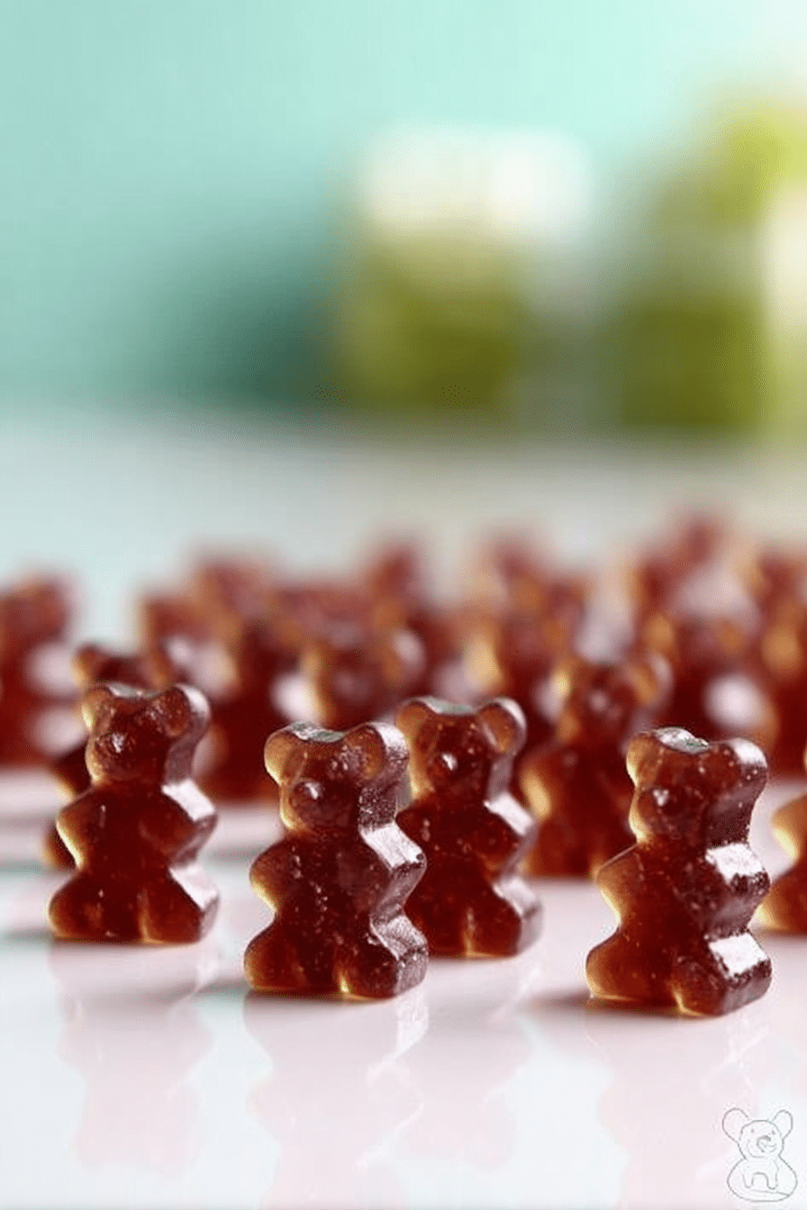 Colorful black elderberry gummies in a silicone mold with scattered elderberries, showcasing the recipe's delightful presentation.