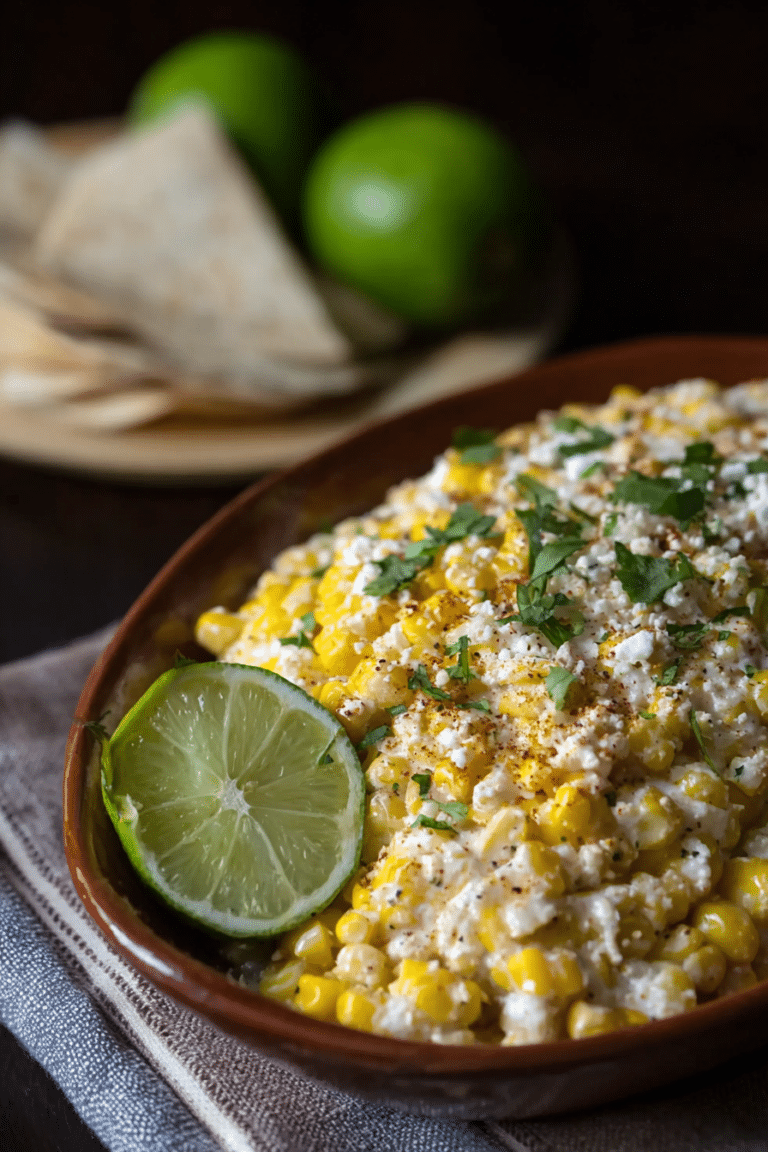 Delicious elote, Mexican street corn, grilled and topped with cotija cheese, cilantro, and chili powder, on a rustic wooden table.