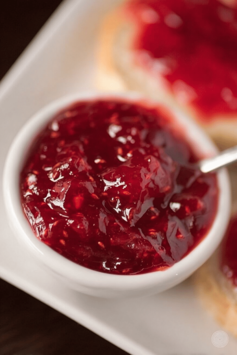 A jar of strawberry rhubarb jam surrounded by fresh strawberries and rhubarb stalks, showcasing the delicious homemade preserve.